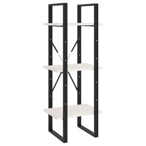 vidaXL Βιβλιοθήκη με 3 Ράφια Λευκή 40x30x105 εκ. από Μασίφ Ξύλο Πεύκου