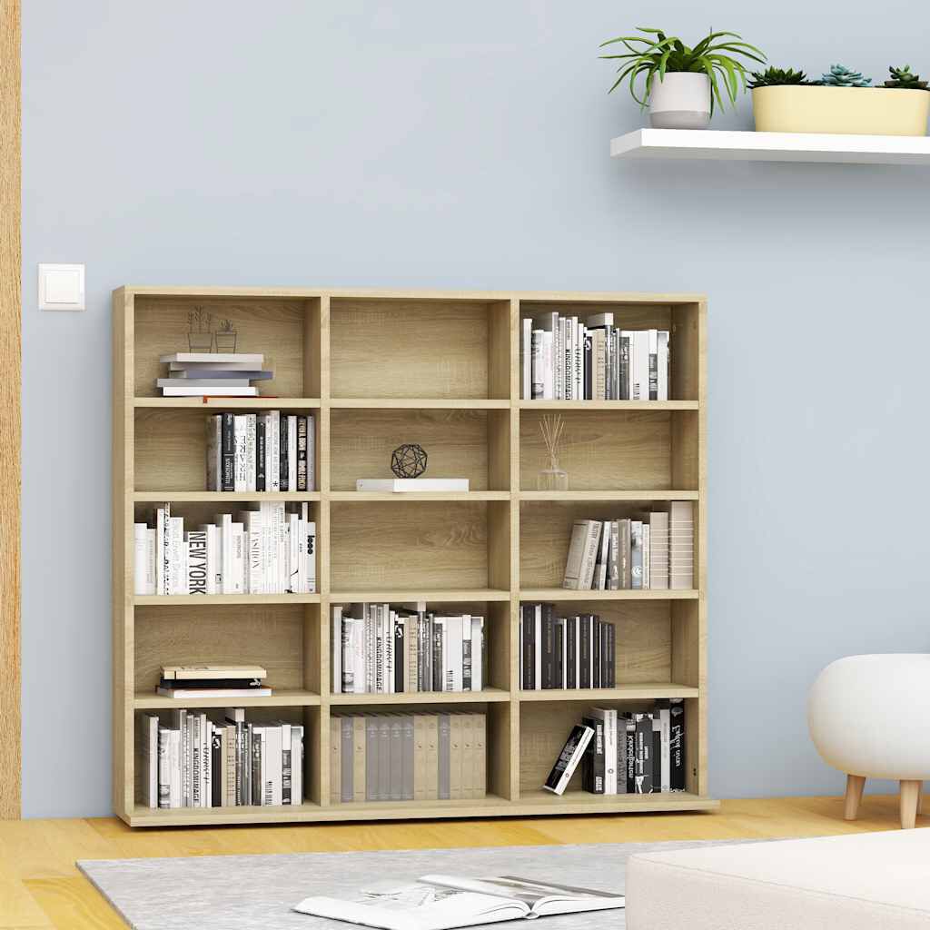 vidaXL Έπιπλο για CD Χρώμα Sonoma Δρυς 100x23x89,5 εκ. από Επεξ. Ξύλο