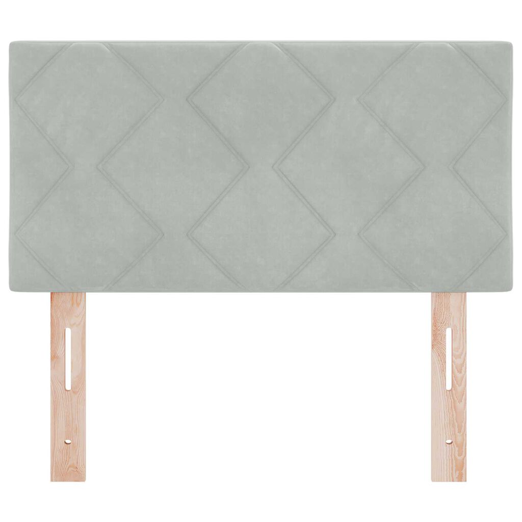 vidaXL LED Κεφαλάρι με φώτα λωρίδας LED Ανοιχτό γκρι 80 cm Βελούδο