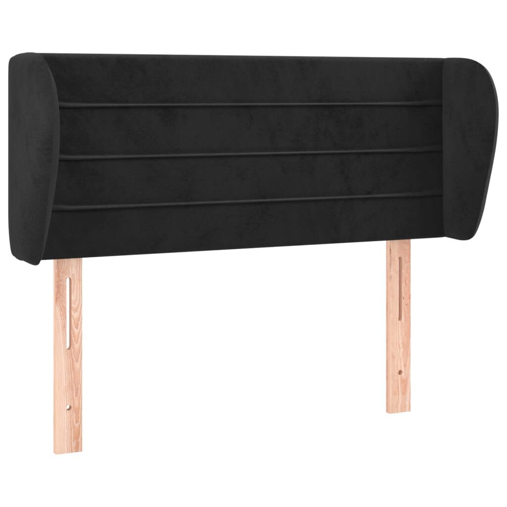 vidaXL Κεφαλάρι με Πτερύγια Μαύρο 103x23x78/88 εκ. Βελούδινο