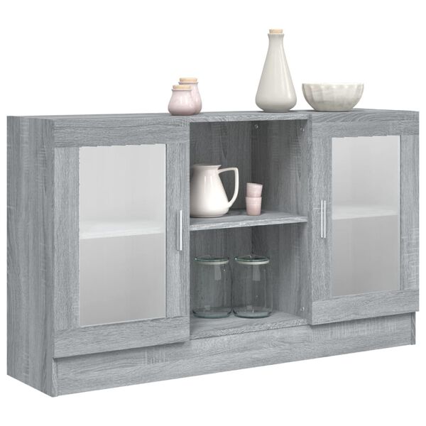 vidaXL Βιτρίνα Γκρι Sonoma 120x30,5x70 εκ. από Επεξεργασμένο Ξύλο