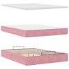 vidaXL Οθωμανικό κρεβάτι με στρώμα ροζ 140x200cm Βελούδο