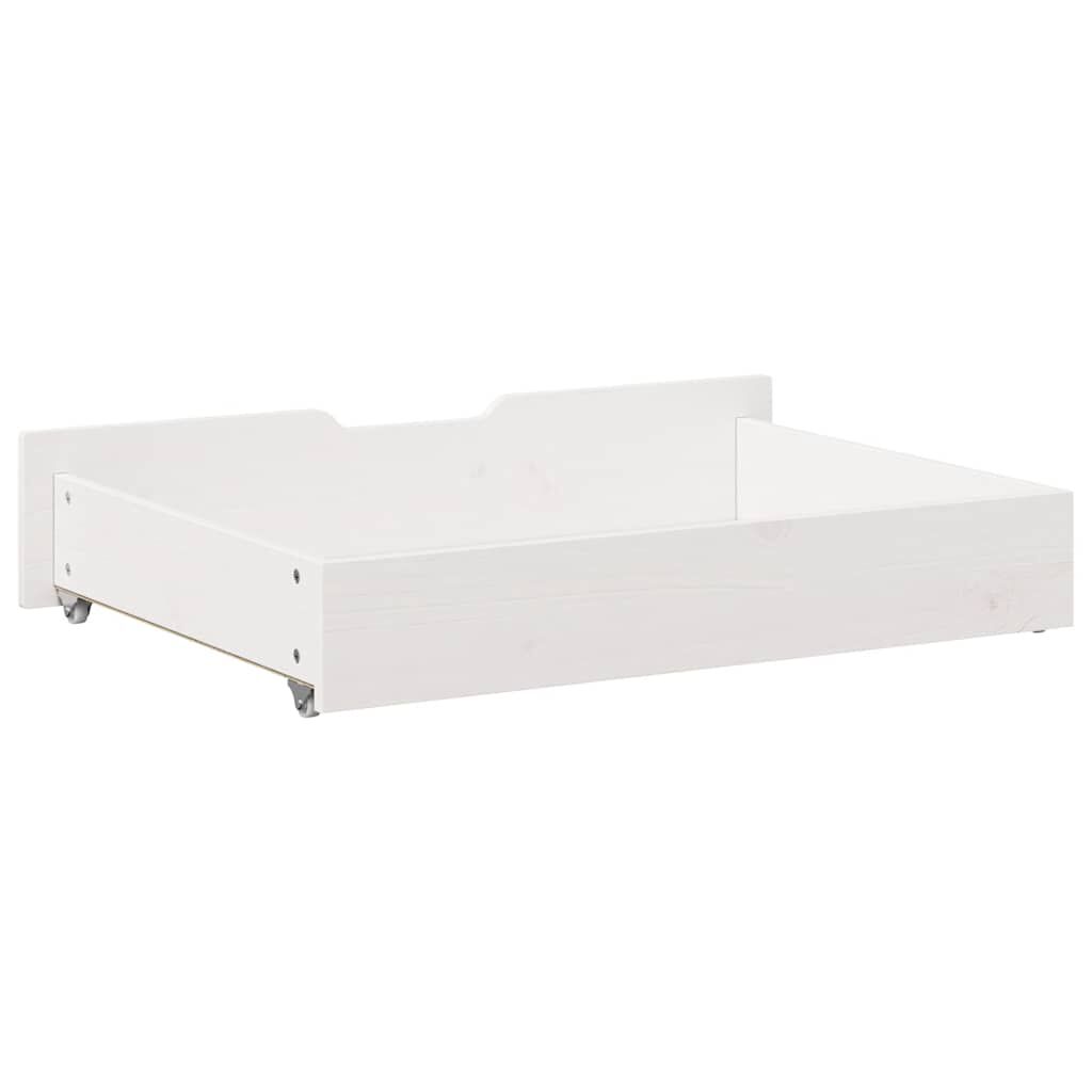 vidaXL Συρτάρια Κρεβατιού 2 τεμ Λευκό 85x55x17 εκ. Μασίφ Ξύλο Πεύκου