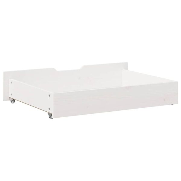vidaXL Συρτάρια Κρεβατιού 2 τεμ Λευκό 85x55x17 εκ. Μασίφ Ξύλο Πεύκου