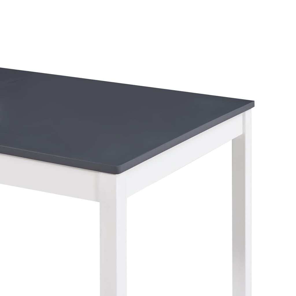 vidaXL Τραπεζαρία Λευκή / Γκρι 140 x 70 x 73 εκ. από Ξύλο Πεύκου