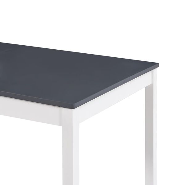 vidaXL Τραπεζαρία Λευκή / Γκρι 140 x 70 x 73 εκ. από Ξύλο Πεύκου