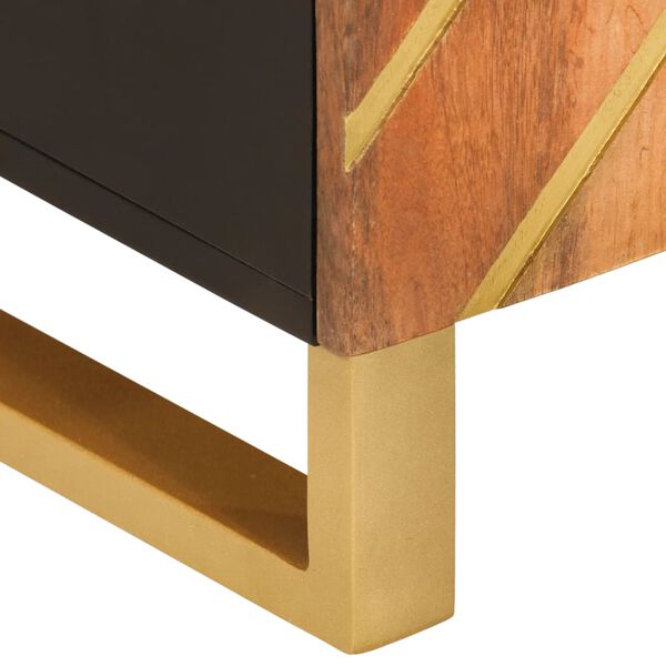 vidaXL Βοηθητικό Έπιπλο Καφέ/Μαύρο 60x33,5x75 εκ. Μασίφ Ξύλο Μάνγκο