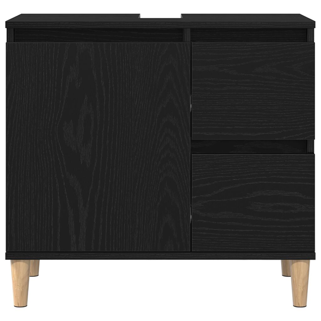 vidaXL Ντουλάπι νεροχύτη Μαύρη Δρυς 65x33x60 εκ Επεξεργασμένο ξύλο