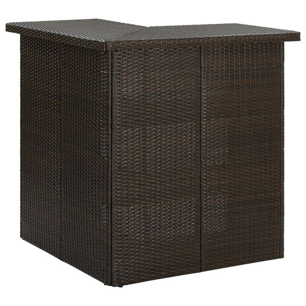 vidaXL Τραπέζι Μπαρ Γωνιακό Καφέ 100x50x105 εκ. από Συνθετικό Ρατάν