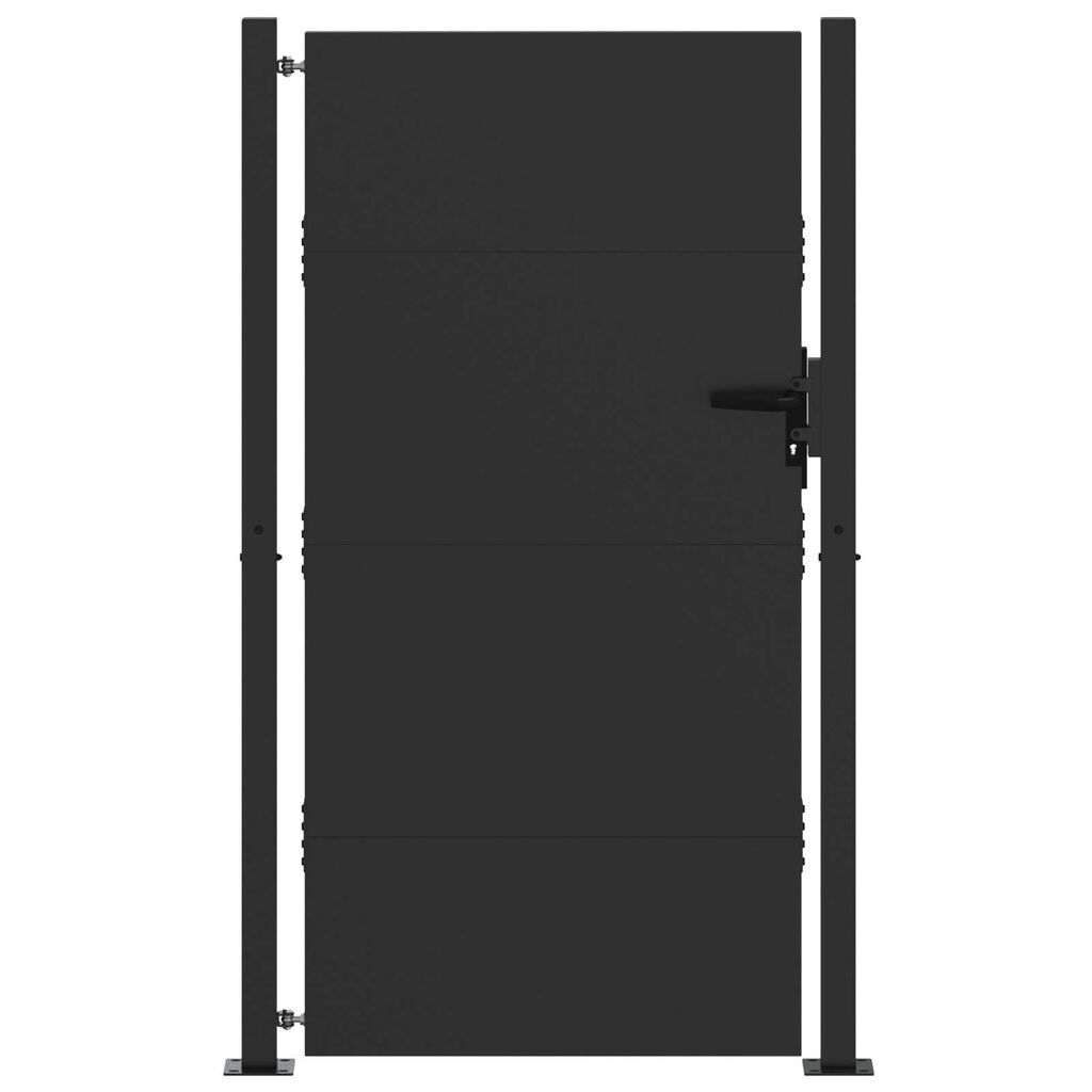 vidaXL Πύλη Κήπου Μαύρο 105 x 200 cm Ατσάλι με Επικάλυψη Πούδρας