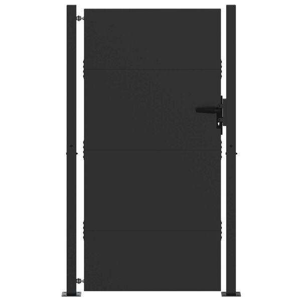 vidaXL Πύλη Κήπου Μαύρο 105 x 200 cm Ατσάλι με Επικάλυψη Πούδρας