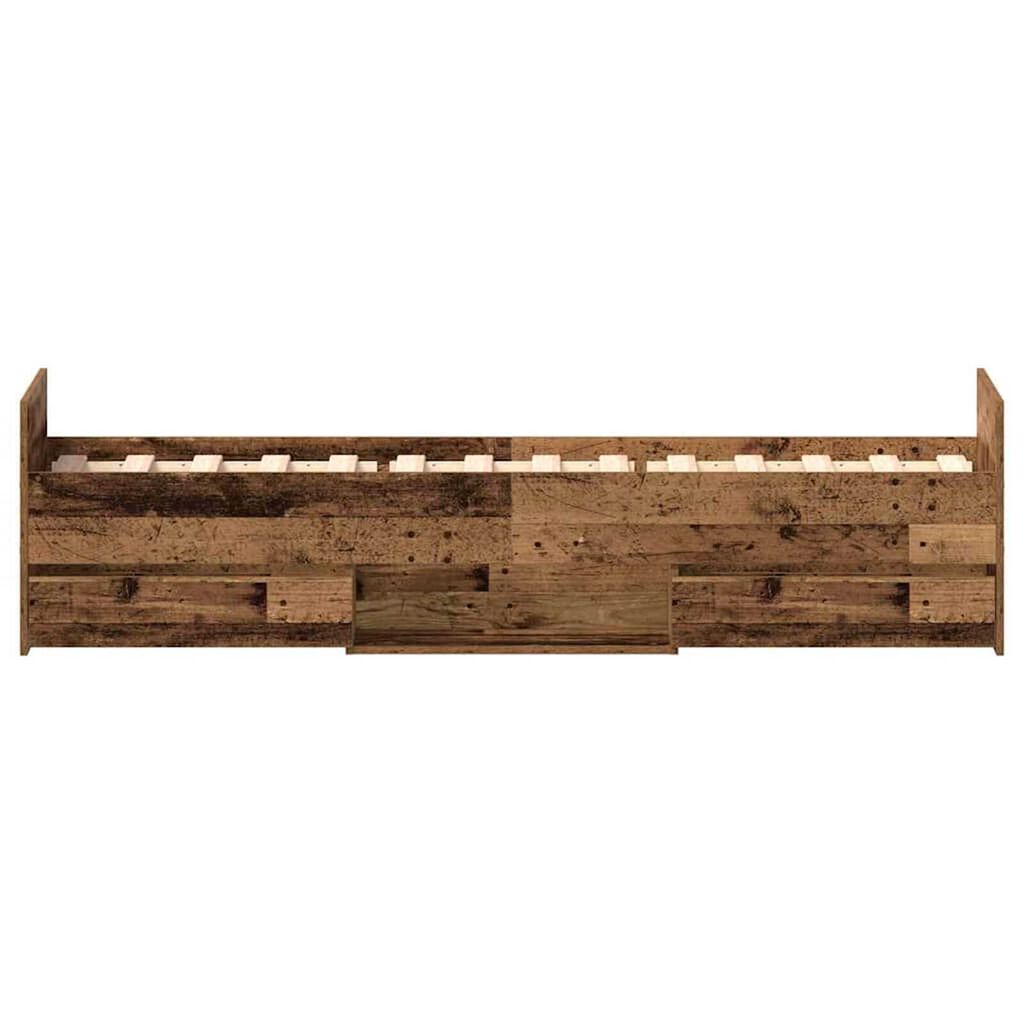 vidaXL Σκελετός Κρεβατιού Παλαιό ξύλο 75 x 190 cm Επεξεργασμένο ξύλο
