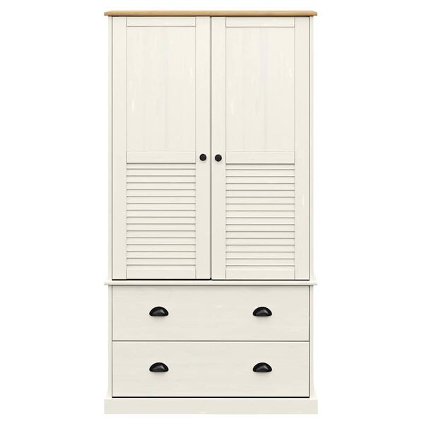 vidaXL Ντουλάπα VIGO Λευκή 90 x 55 x 170 εκ. από Μασίφ Ξύλο Πεύκου
