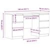 vidaXL Γραφείο Μαύρη δρυς 140 x 50 x 76 εκ. Επεξεργασμένο ξύλο