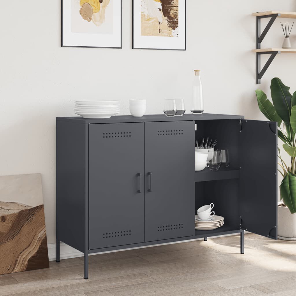 vidaXL Ντουλάπι Ανθρακί 100,5x39x79 εκ. από Χάλυβα