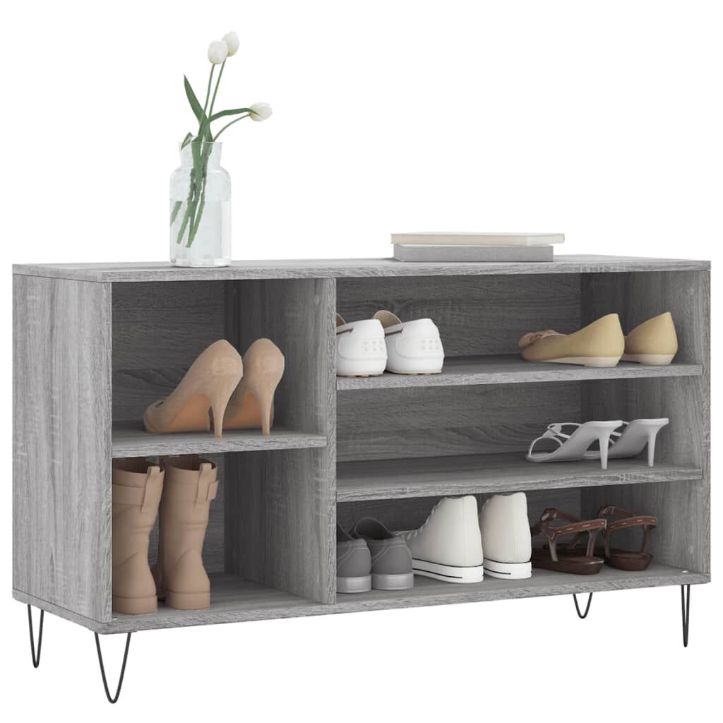 vidaXL Παπουτσοθήκη Γκρι Sonoma 102x36x60 εκ. από Επεξεργασμένο Ξύλο