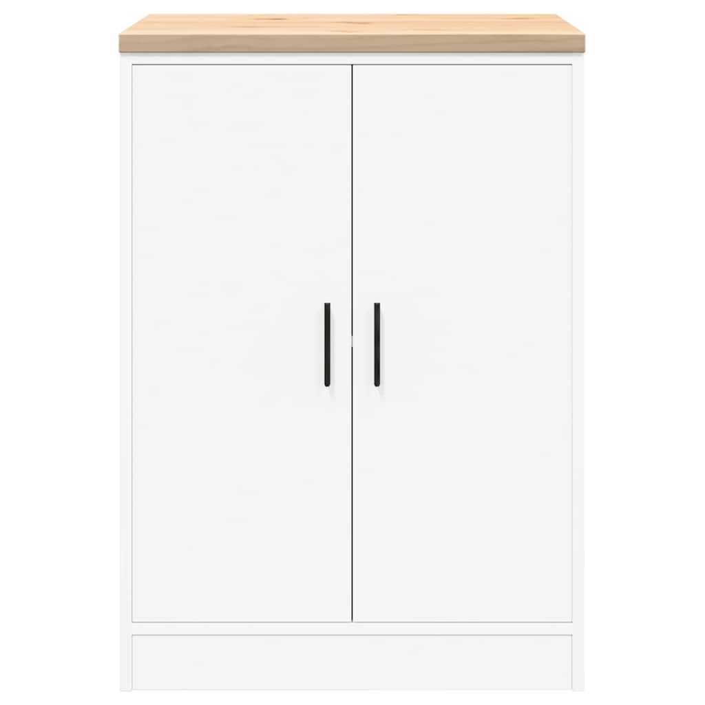 vidaXL ντουλάπι αποθήκευσης γκαράζ Λευκό 60x51x85 εκ μασίφ ξύλο πεύκο
