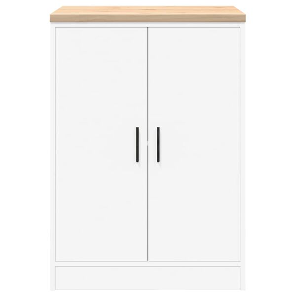 vidaXL ντουλάπι αποθήκευσης γκαράζ Λευκό 60x51x85 εκ μασίφ ξύλο πεύκο