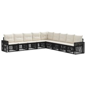 vidaXL &Sigma;&epsilon;&tau; &Kappa;&alpha;&nu;&alpha;&pi;έ &Kappa;ή&pi;&omicron;&upsilon; 9 pcs &Mu;&alpha;ύ&rho;&omicron; &kappa;&alpha;&iota; &Kappa;&rho;&epsilon;&mu; &Lambda;&epsilon;&upsilon;&kappa;ό &sigma;&upsilon;&nu;&theta;&epsilon;&tau;&iota;&kappa;ό &rho;&alpha;&tau;ά&nu;