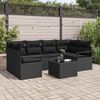 vidaXL Σετ Καναπέ Κήπου με μαξιλάρι 7 pcs Μαύρο 55 x 55 x 37 εκ