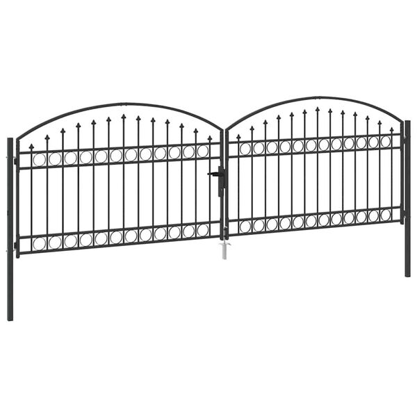 vidaXL Πύλη Φράχτη Άλλο Γκρι 400 x 125 cm Ατσάλι