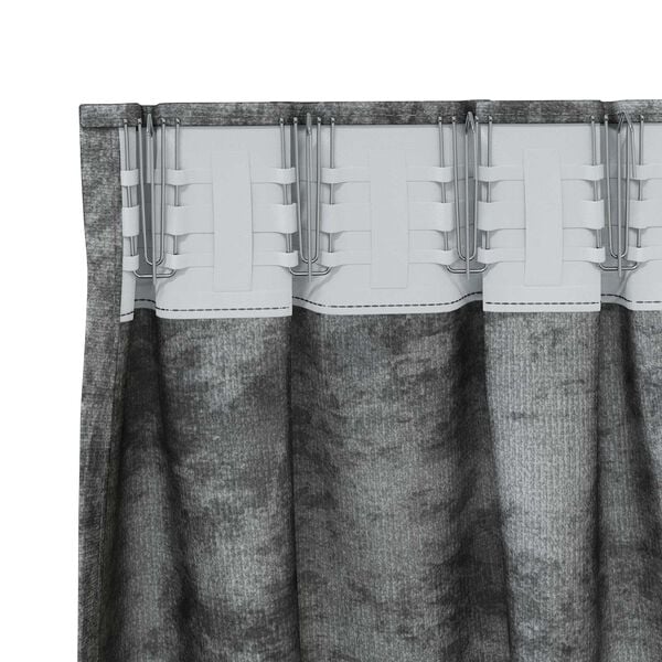 vidaXL Κουρτίνα με κουρτίνες 2 pcs Γκρι 225 x 140 εκ. Βελούδο