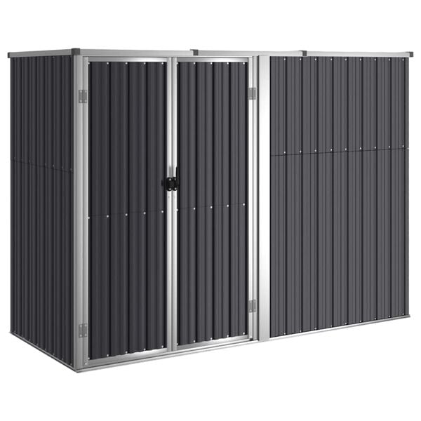 vidaXL Αποθήκη Εργαλείων Κήπου Ανθρακί 225x89x161 εκ. Γαλβαν. Ατσάλι