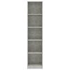 vidaXL Βιβλιοθήκη με 5 Ράφια Γκρι Σκυροδέμ. 40x24x175 εκ. Επεξ. Ξύλο