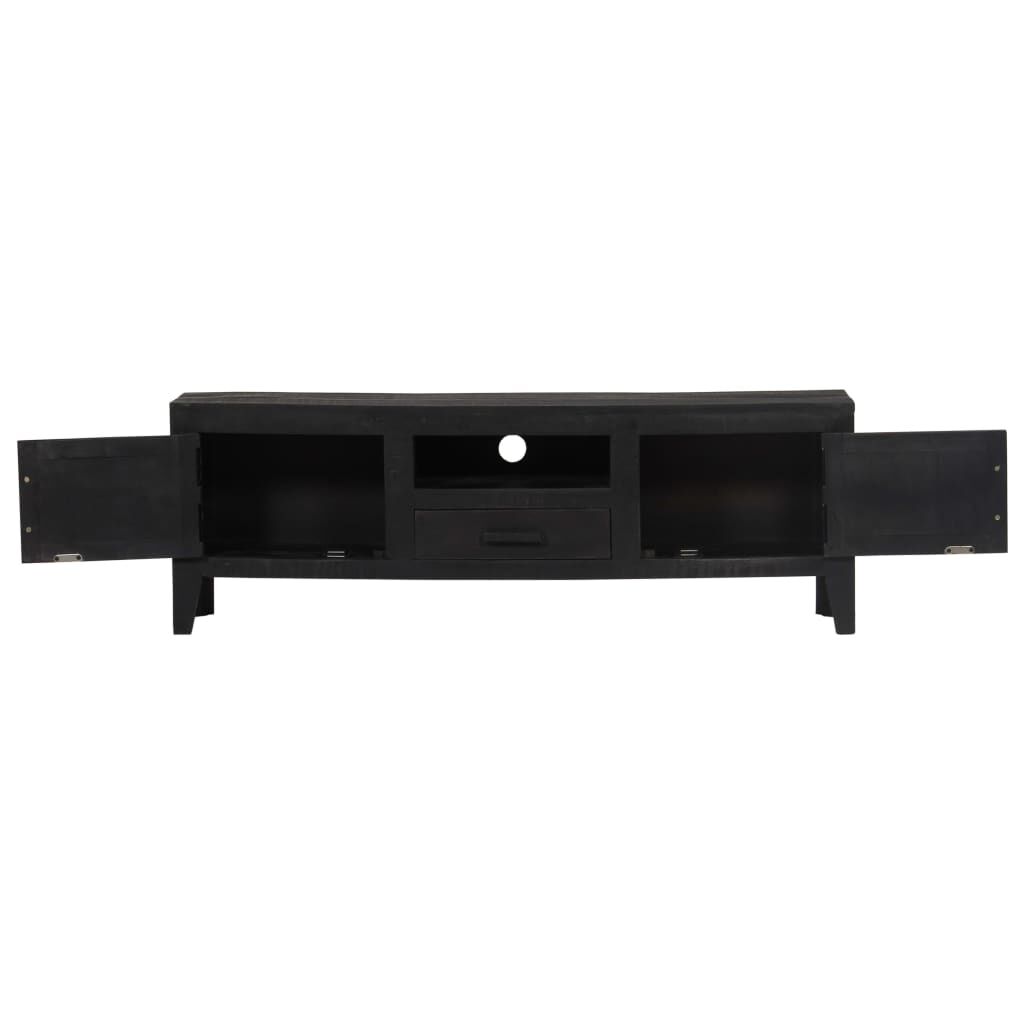 vidaXL Έπιπλο Τηλεόρασης Μαύρο 118 x 30 x 40 εκ. από Μασίφ Ξύλο Μάνγκο