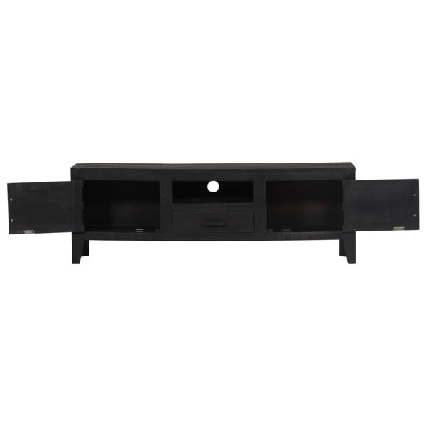 vidaXL Έπιπλο Τηλεόρασης Μαύρο 118 x 30 x 40 εκ. από Μασίφ Ξύλο Μάνγκο