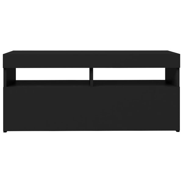 vidaXL Έπιπλο Τηλεόρασης με LED Μαύρο 90 x 35 x 40 εκ.
