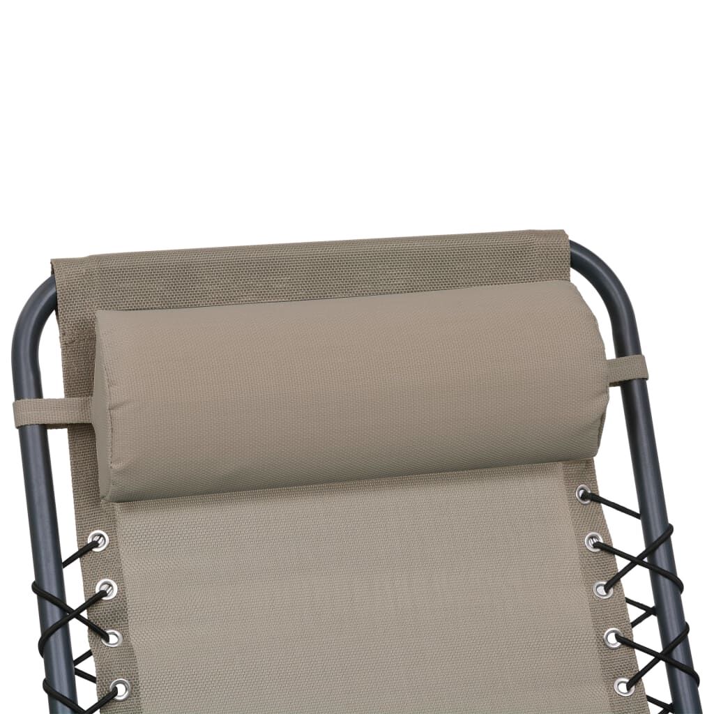 vidaXL Προσκέφαλο Σεζλόνγκ Taupe 40 x 7,5 x 15 εκ. από Textilene