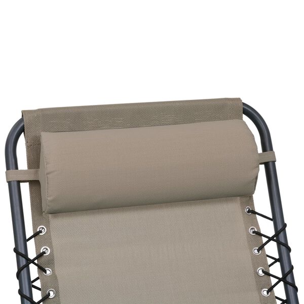 vidaXL Προσκέφαλο Σεζλόνγκ Taupe 40 x 7,5 x 15 εκ. από Textilene
