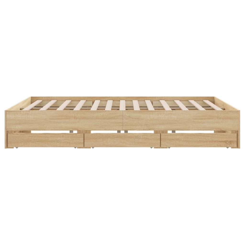 vidaXL Πλαίσιο Κρεβατιού με συρτάρια Sonoma Δρυς 160x200εκ. Επεξ. Ξύλο