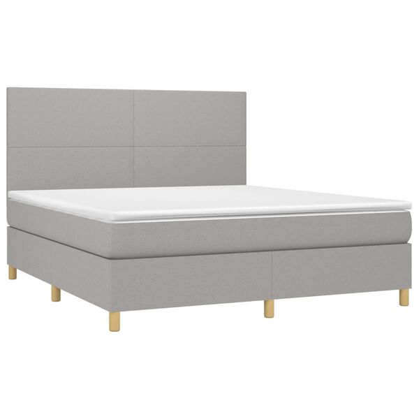 vidaXL &Kappa;&rho;&epsilon;&beta;ά&tau;&iota; Boxspring &mu;&epsilon; &Sigma;&tau;&rho;ώ&mu;&alpha; & LED &Alpha;&nu;.&Gamma;&kappa;&rho;&iota; 160x200&epsilon;&kappa;. &Upsilon;&phi;&alpha;&sigma;&mu;ά&tau;&iota;&nu;&omicron;