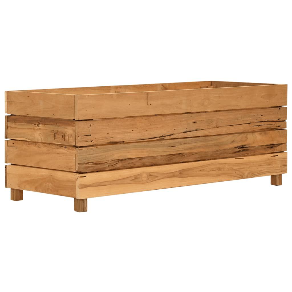 vidaXL Ζαρντινιέρα Υπερυψωμένη 100x40x38 εκ. Ανακυκλ. Ξύλο Teak/Ατσάλι