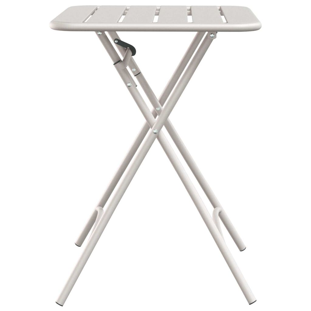 vidaXL Πτυσσόμενο Τραπέζι Κήπου Μπεζ 55x55x73 εκ. Χάλυβας