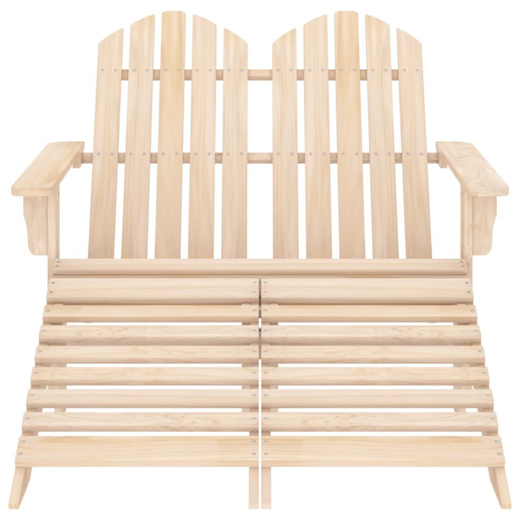 vidaXL Καρέκλα Κήπου Adirondack Διθέσια από Ξύλο Ελάτης & Υποπόδιο