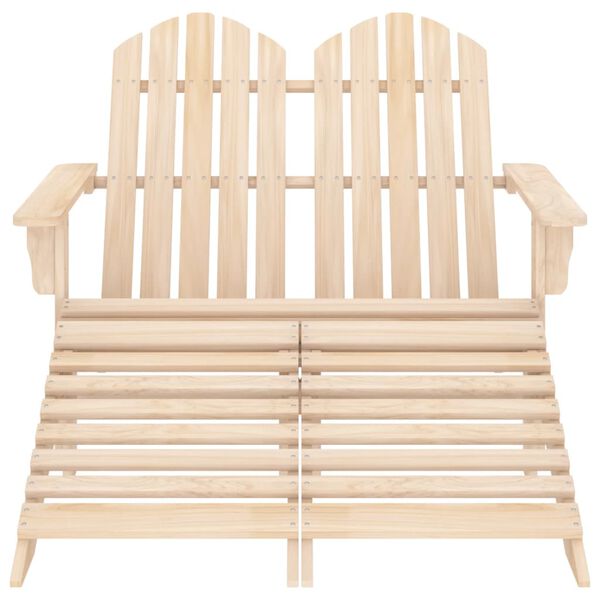 vidaXL Καρέκλα Κήπου Adirondack Διθέσια από Ξύλο Ελάτης & Υποπόδιο