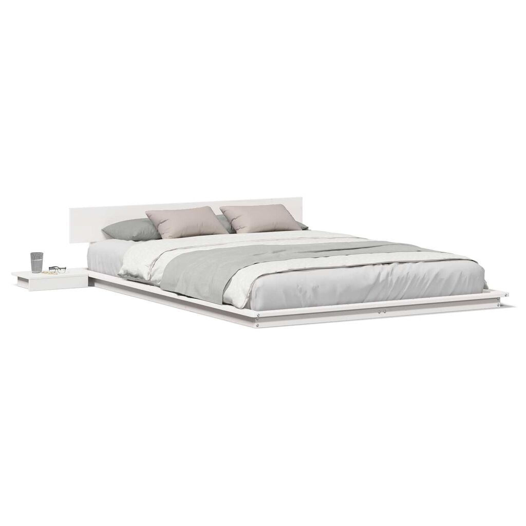 vidaXL Σκελετός Κρεβατιού Λευκό 150 x 200 cm ξύλο