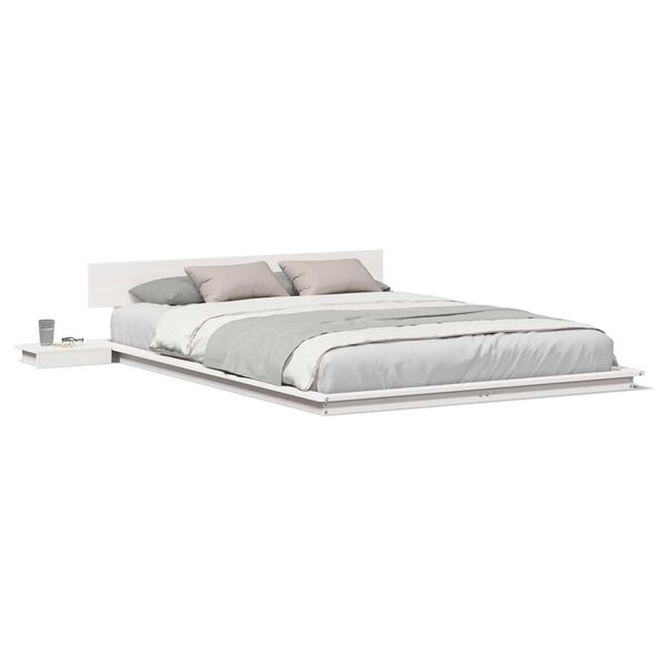 vidaXL Σκελετός Κρεβατιού Λευκό 150 x 200 cm ξύλο