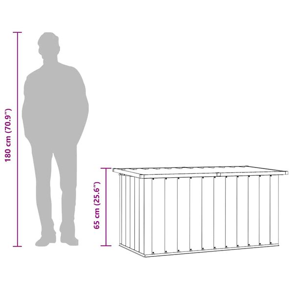 vidaXL Μπαούλο Αποθήκευσης Κήπου Καφέ 129 x 67 x 65 εκ.