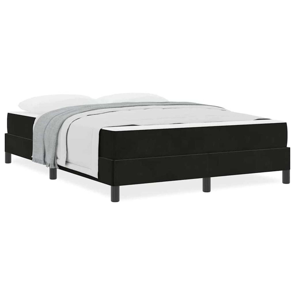 vidaXL Κρεβάτι box spring με στρώμα Μαύρο 140 x 190 cm Βελούδο