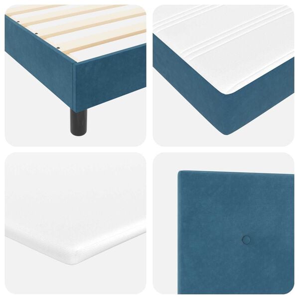 vidaXL Κρεβάτι με ελατήρια με στρώμα Μπλε 120 x 190 cm Βελούδο