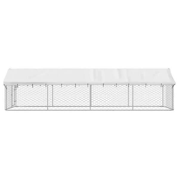 vidaXL Κλουβί Σκύλου Εξωτερικού Χώρου 600 x 200 x 150 εκ. με Στέγαστρο