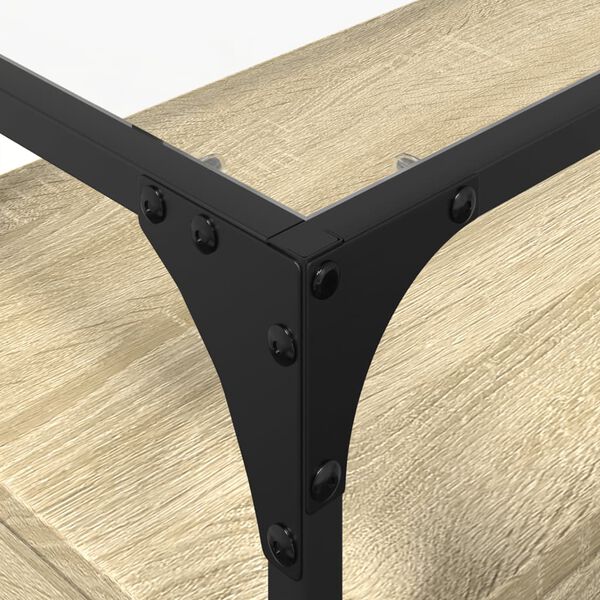 vidaXL Έπιπλο Τηλεόρασης Γυάλ Επιφάνεια Sonoma Δρυς 80x35x51εκ Επ Ξύλο