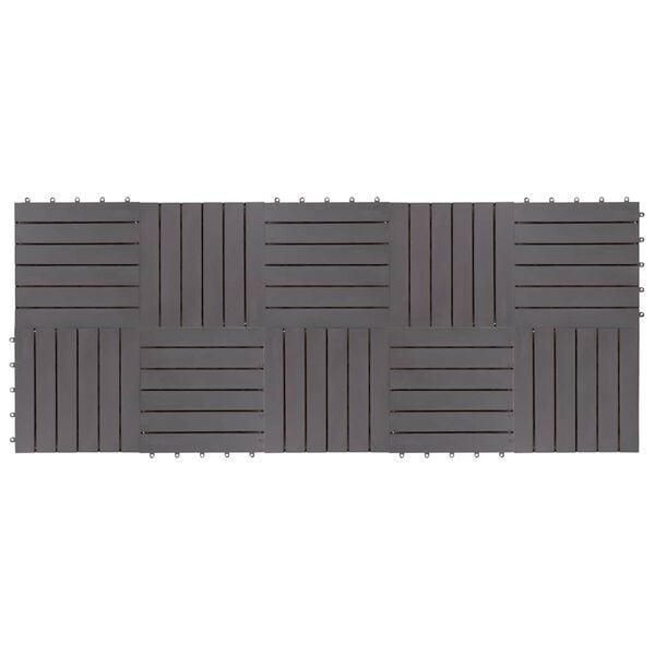 vidaXL Πλακάκια Deck 10 τεμ. Γκρι Πατίνα 30x30 εκ. Μασίφ Ξύλο Ακακίας