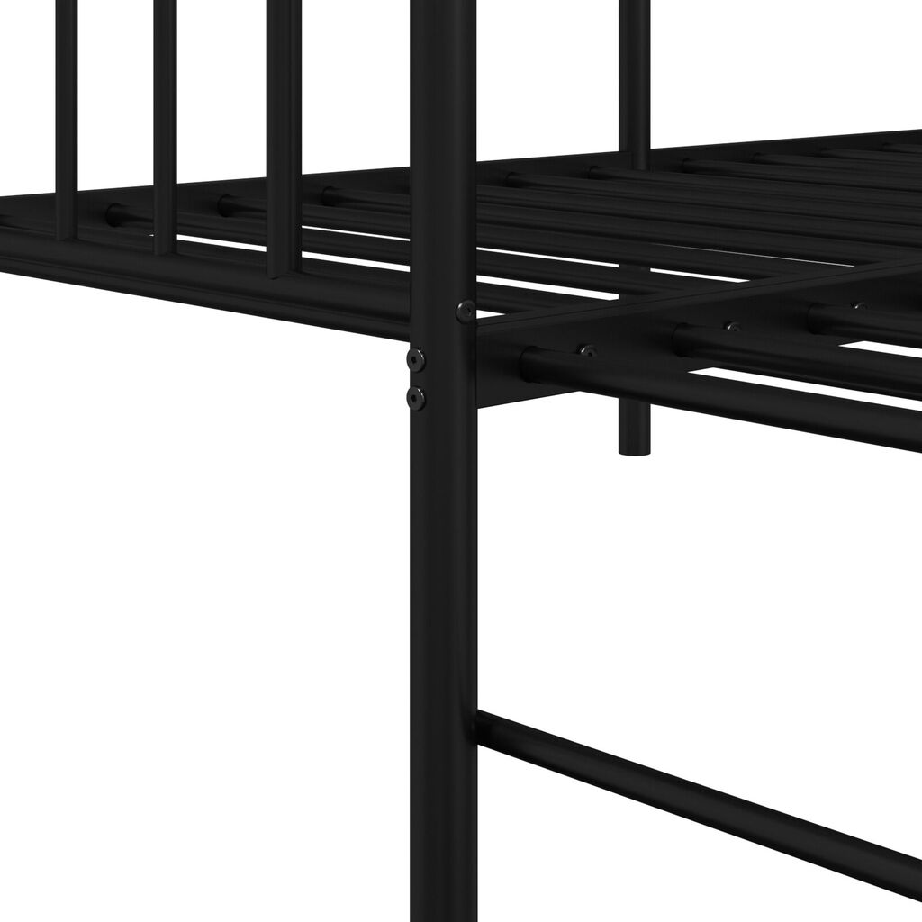 vidaXL Κρεβάτια & Σκελετοί Κρεβατιών Μαύρο Μέταλλο 75 x 190 εκ.