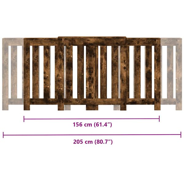 vidaXL Κάλυμμα Καλοριφέρ Καπνιστή Δρυς 205x21,5x83,5 εκ. Επεξ. Ξύλο