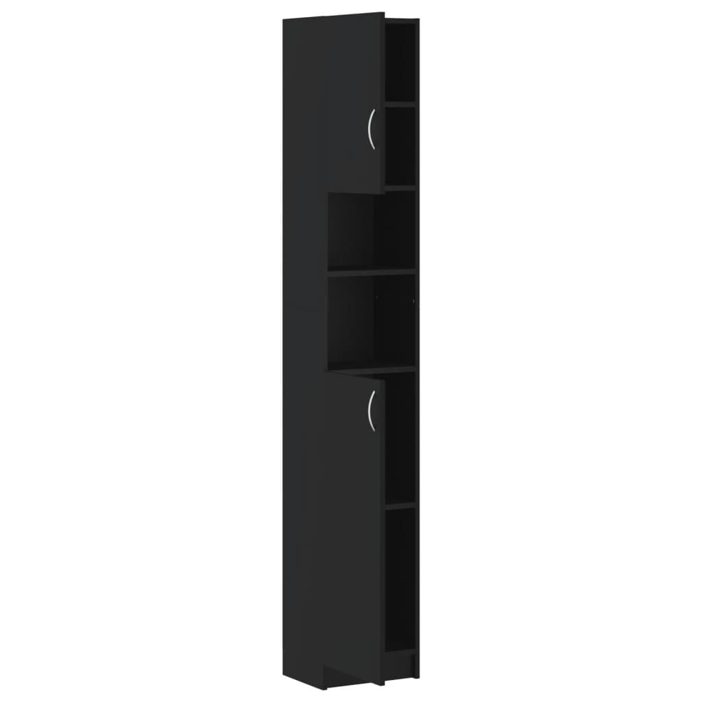 vidaXL Στήλη Μπάνιου Μαύρη 32 x 25,5 x 190 εκ. από Επεξ. Ξύλο